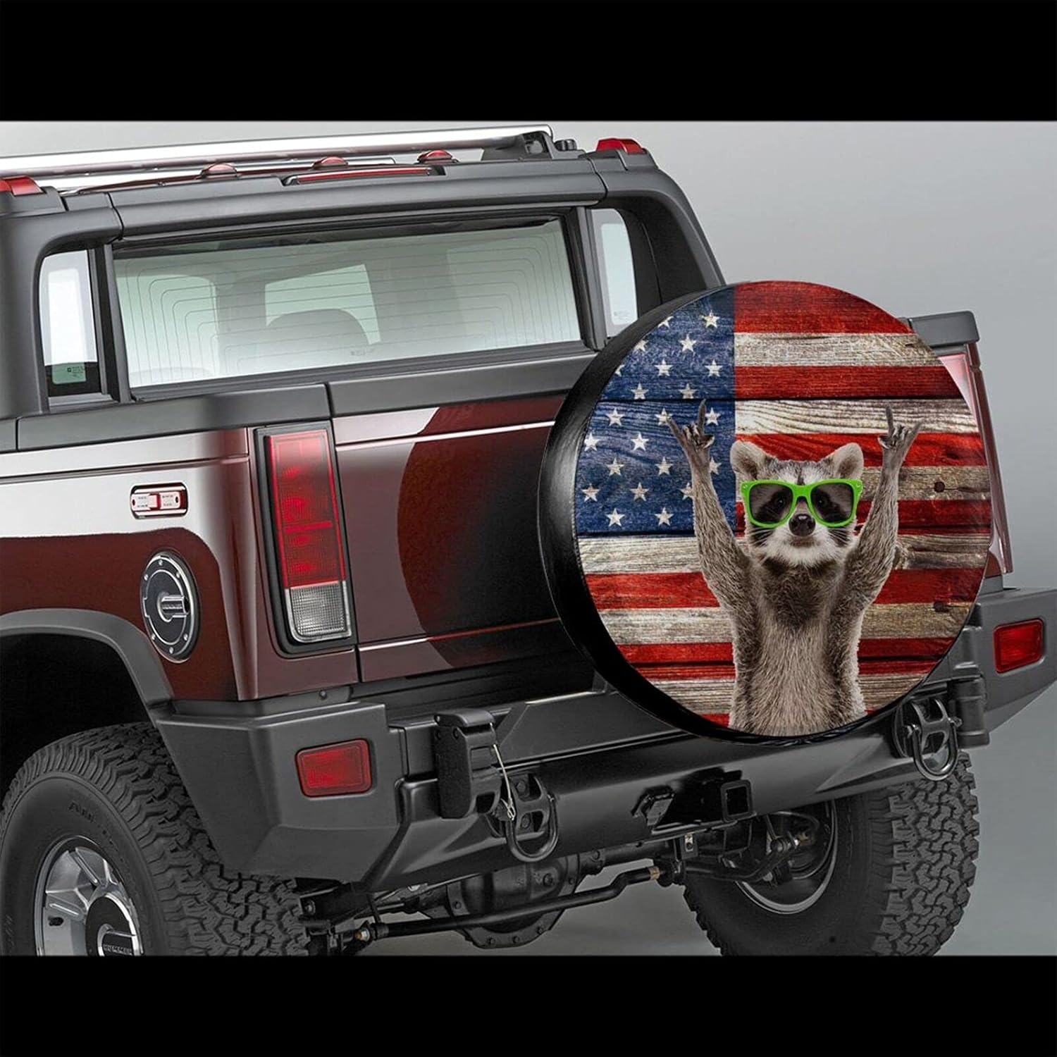 Hitamus Funny Raccoon Spare Tire Cover Universal Fit for Jeep Wrangler Rv SUV Truck Travel Trailer and Many Vehicles 14" 15" 16" 17" Waterproof Dust-Proof Tire Wheel Protector (14 inch) : Automotive