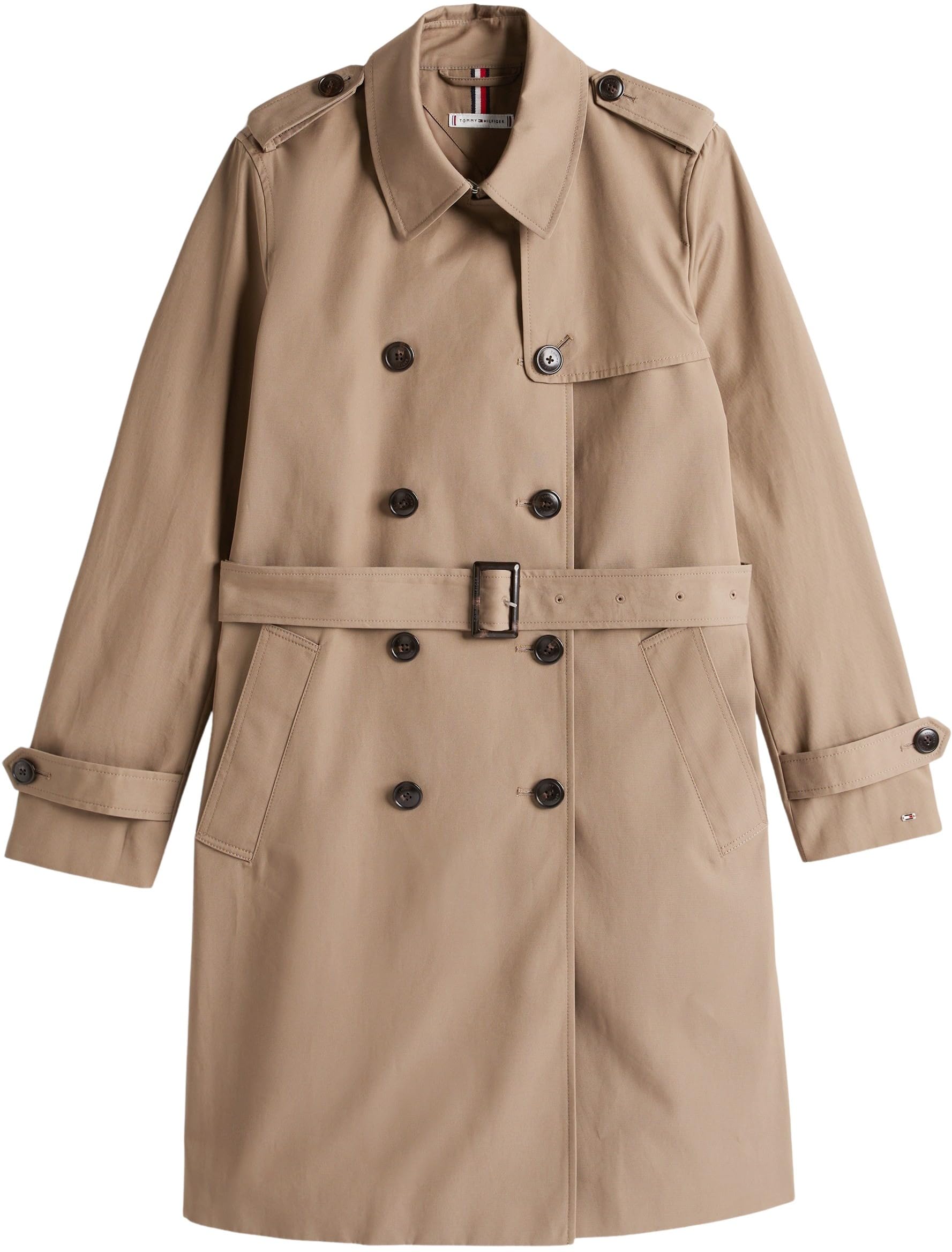 Tommy Hilfiger Damen Trenchcoat Cotton Slim Fit Kurz