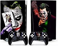 Vista 1 de PS5 Skin - Disc Edition Game Console and Controller Accessories Cover Skins PS5 Controller Skin Gift PS5 Skins for Console Full Set Black Joker