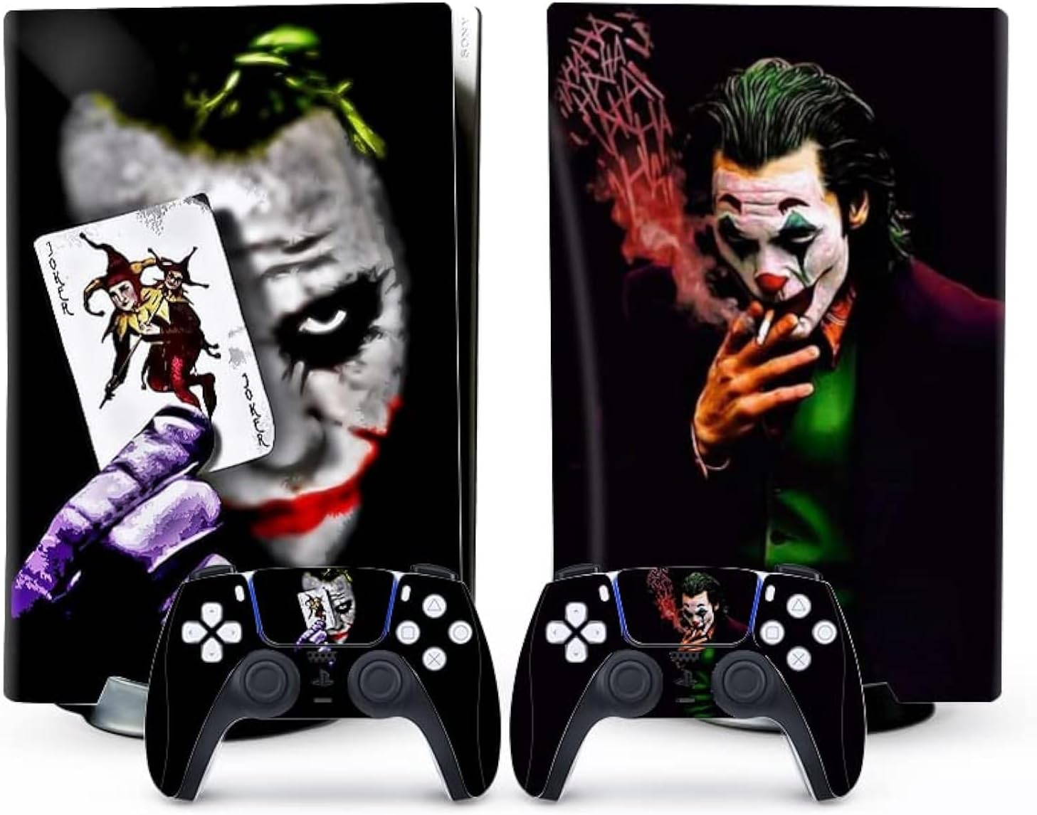 PS5 Skin - Disc Edition Game Console and Controller Accessories Cover Skins PS5 Controller Skin Gift PS5 Skins for Console Full Set Black Joker