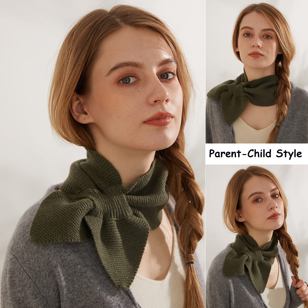 Sciarpa Triangolare Cashmere Dreams Per Bambini - Lana Morbida Con Cashmere, Grigio Chiaro/Rosa - Foto 4