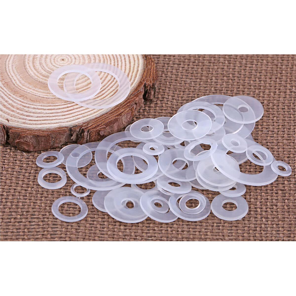 NOBRIM Arandela de Nylon de plástico Blanco Arandela de Sellos espaciadores Planos Arandela M3 M3.5 M4 M5 M5.8 M6 M8 M10 M12 M14 M16 M18 M20 Arandelas Junta Plana surtida