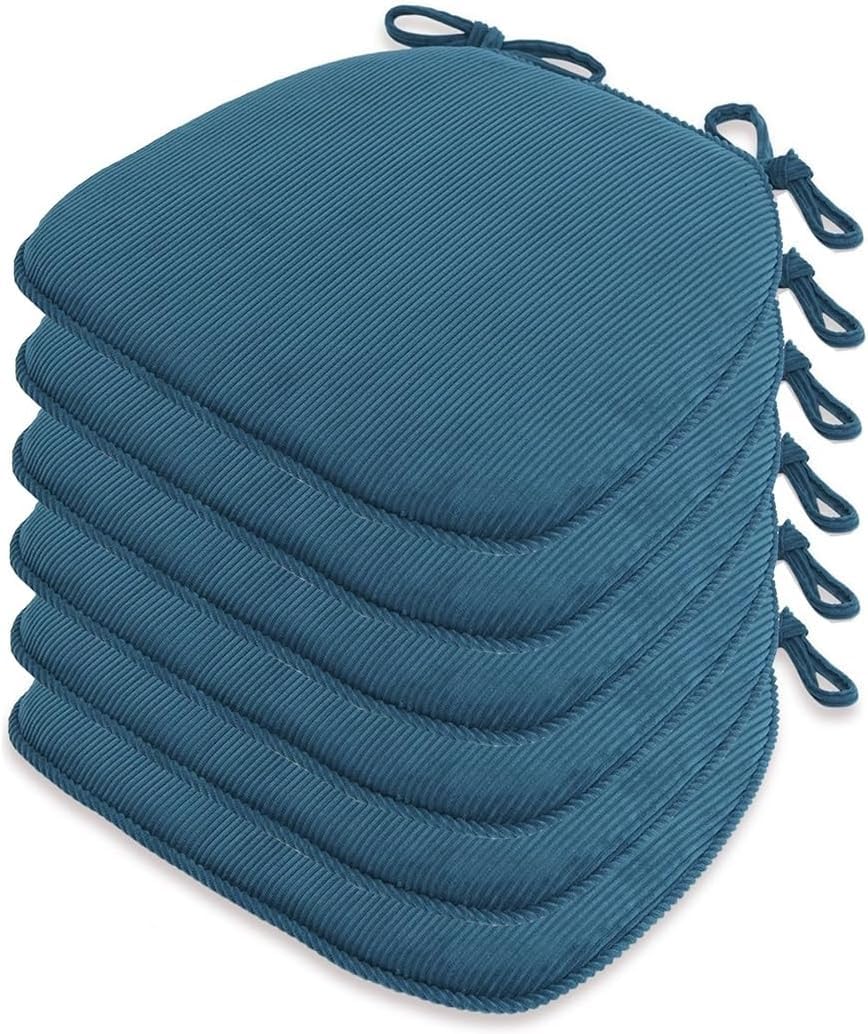 Uyeoco Cuscini Per Sedie Con Cinghie - Set 4/2/6/1 Seduta Confortevole Trapezio 43*41*35cm - Lavabili Antiscivolo Per Cucina e Giardino (A4, 6pcs)