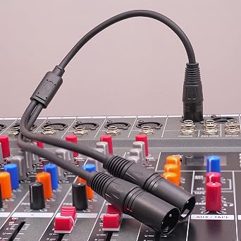 2 Pack XLR Y Splitter, 1.5FT XLR Female to Dual Male, Balanced Mic Audio Cables for Stereo Mic to L&R Audio