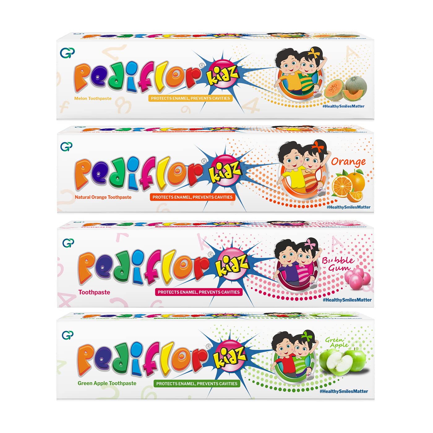 PEDIFLOR Kidz Anti-Cavity Fluoride Toothpaste Pack of 4 (70g Each) | Doctor Recommended Kids Toothpaste | Green Apple, Bubblegum, Orange & Melon Flavours | Cavity Prevention & Vegan-Friendly Oral Care Toy Review India (Iknoor World )