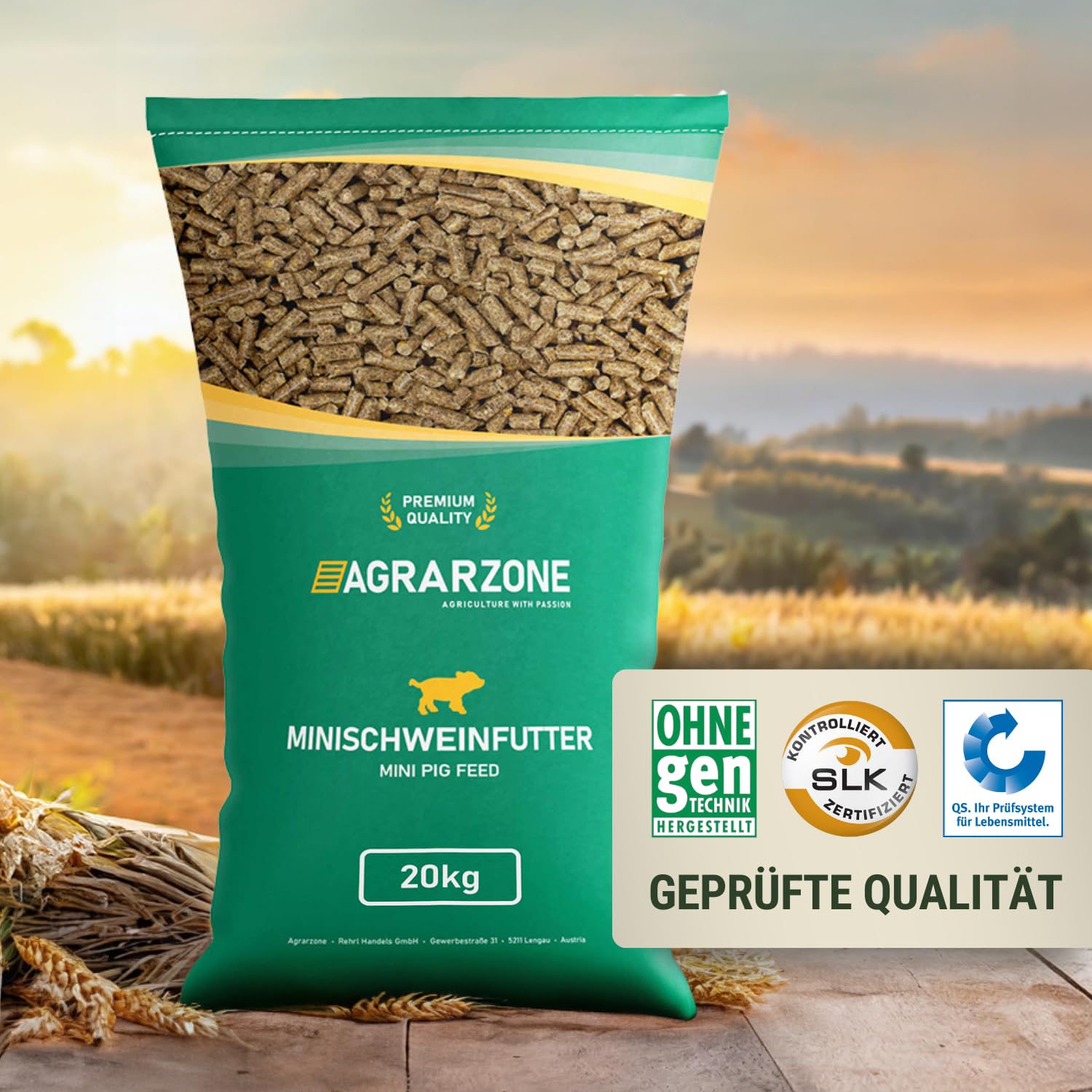 Agrarzone Nourriture pour Mini-cochons en granulés 20 kg - Nourriture pour Mini-cochons, cochons Nains et cochons Teacup - 100% sans OGM et nettoyée Plusieurs Fois