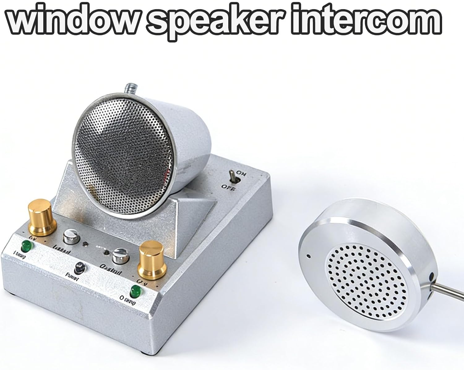 Window Speaker Intercom System, Dual-Way Talk Through Glass Intercom with Clear Sound & Noise Reduction, Two-Way Communication for Bank, Office, Hospital, Counter