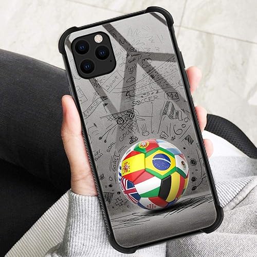 Miniatura 3 de Funda para iPhone 11, protección de grado militar, esquinas a prueba de golpes, funda antiarañazos para iPhone 11, World of Soccer