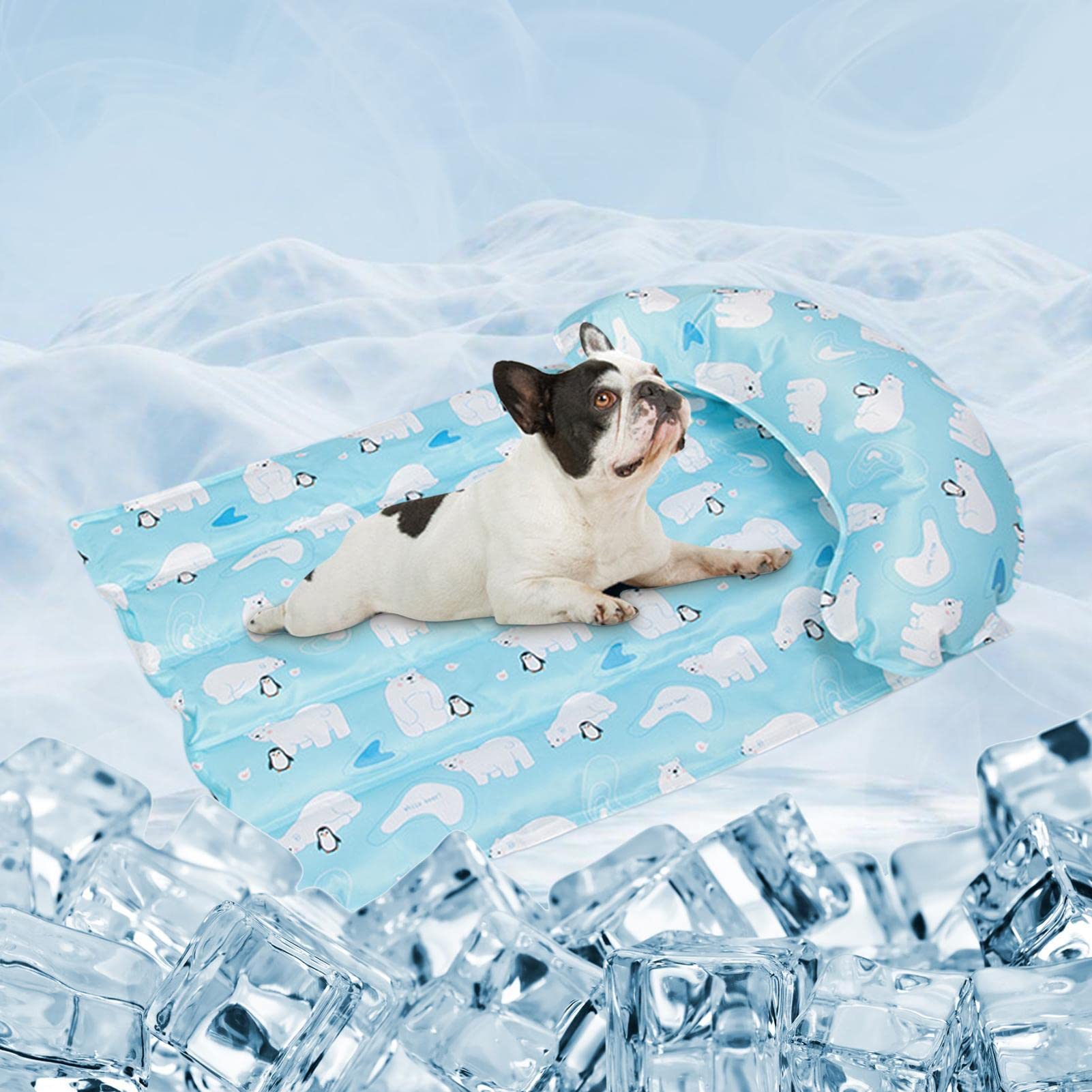 Mata ch?odz?ca dla zwierz?t,Dog Cool Pad Cooling Mat | Samoch?odz?ca podk?adka ch?odz?ca z kreskówek, niezb?dnik dla psów i kotów ch?odz?cych w upalne lato Eubeisaqi