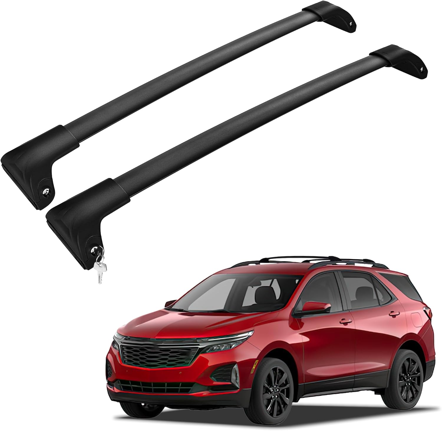 Roof Rack Cross Bars Compatible with 2010-2017 Chevy Equinox & Terrain, Aluminum Crossbars Cargo Carrier Rooftop Luggage Kayak Bicycles Canoe Snowboard