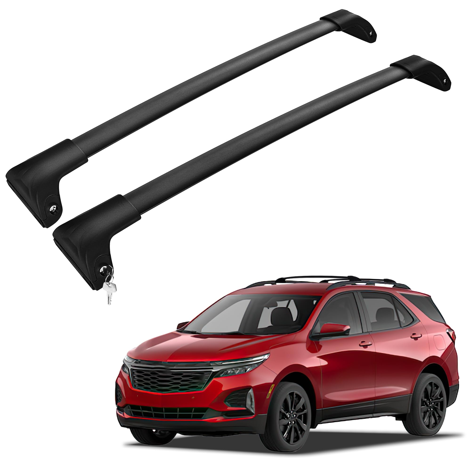 Photo 1 of 220Lbs Roof Rack Crossbars for 2018-2024 Chevy Equinox GMC Terrain with Anti-Theft Lock, Heavy Duty Aluminum Anti-Corrosion Cross Bar Fit Luggage Luggage Kayaks Bicycles Snowboard