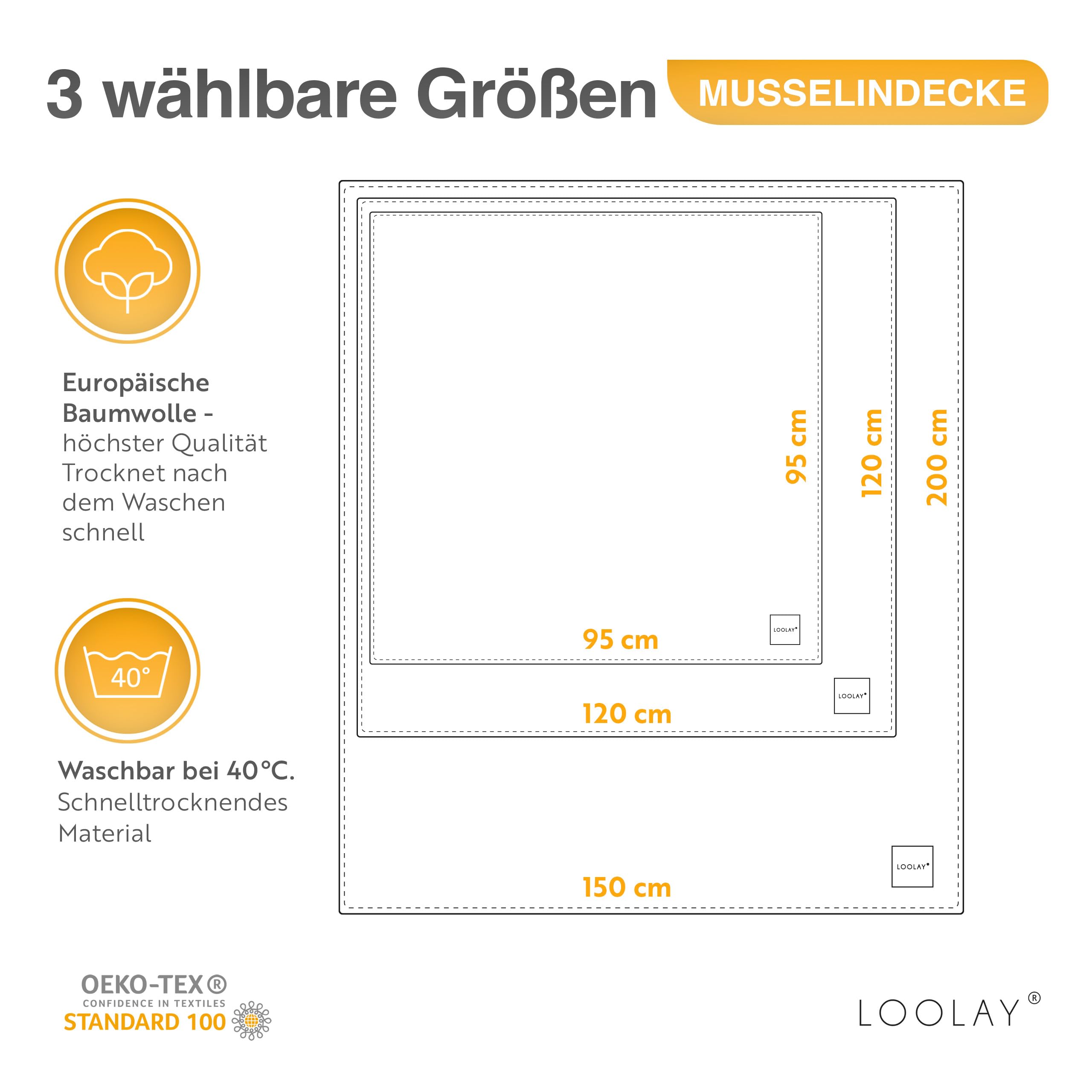 LOOLAY Musselin Decke 150x200cm 100% Europäische Baumwolle Leicht Atmungsaktiv Sommer Kinder Wickeldecke Reisedecke Strandtuch Altrosa