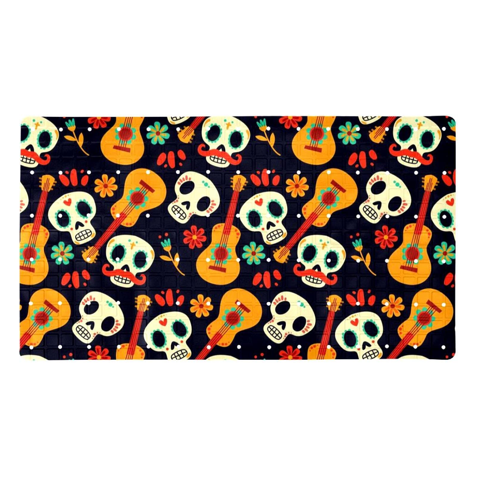 Alfombrilla antideslizante para ducha con diseño de guitarra rockera