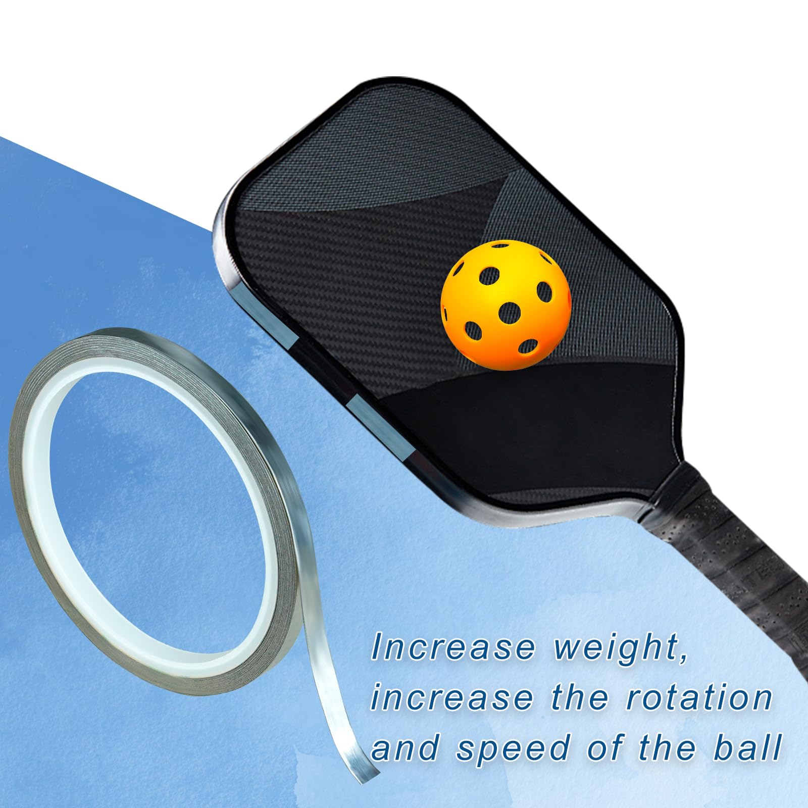 Bleiband mit Klebepaddel, Gewichtsklebeband, Bleistreifen für Tennisschläger, Pickleball-Paddel, Golf, 1/4 × 197 Zoll