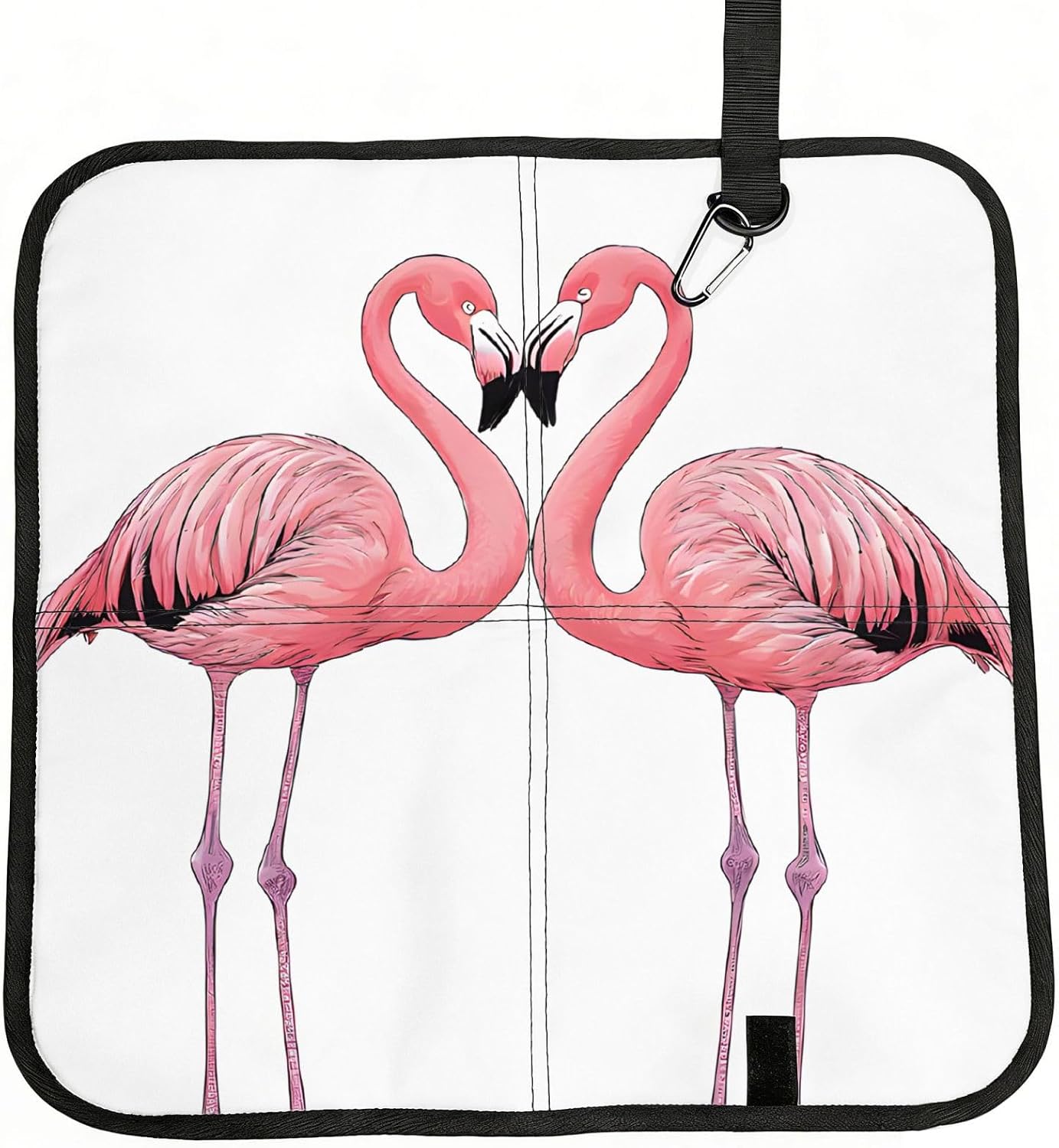 (Ink Flamingos) Sitting Pad Foldable Seat Cushion Lightweight Camping Seat Mat with Hook for Outdoor Hiking Picnic Camping