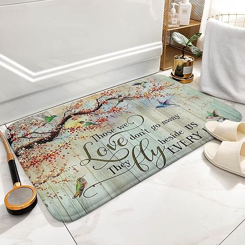 Miniatura 5 de Allijune Tapete para puerta de árbol de pájaros Those We Love Dont Go Away They Fly Beside Us Every Day Home Decor Felpudo de bienvenida felpudo
