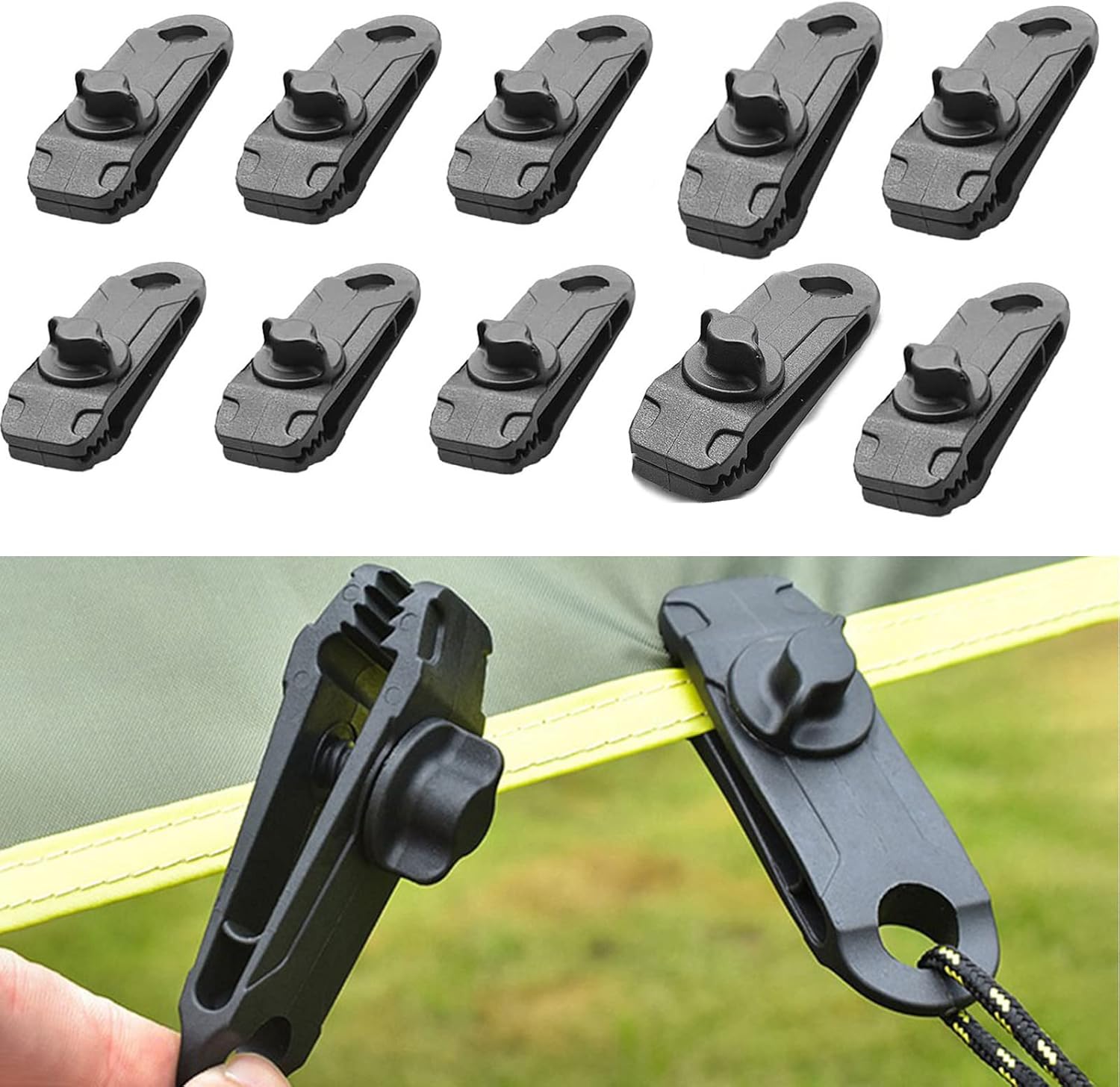 WANGR Tarp Clips Heavy Duty Lock Grip,12 Pcs Thumb Screw Tent Clips
