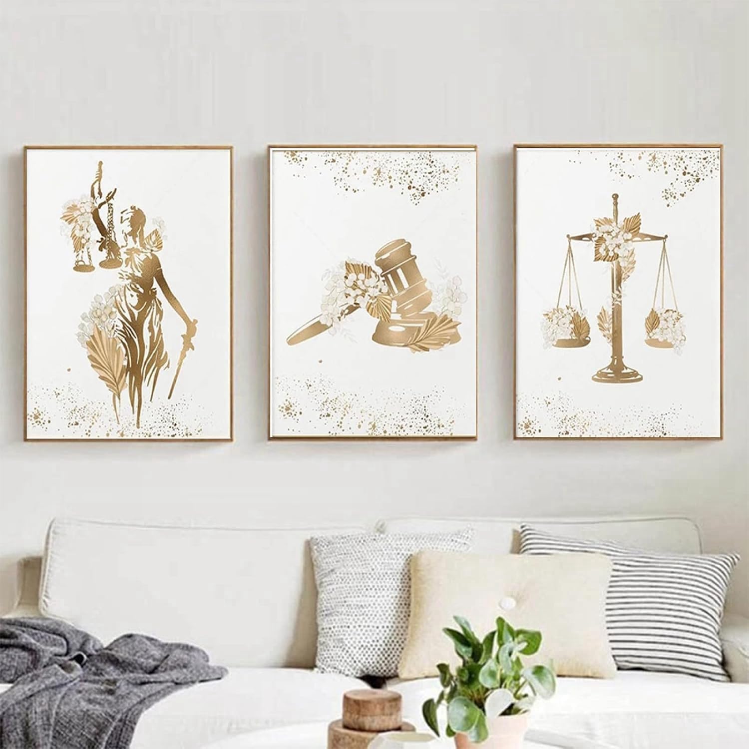 Affiche balance de la justice pour decoration de cabinet ou salon contemporain