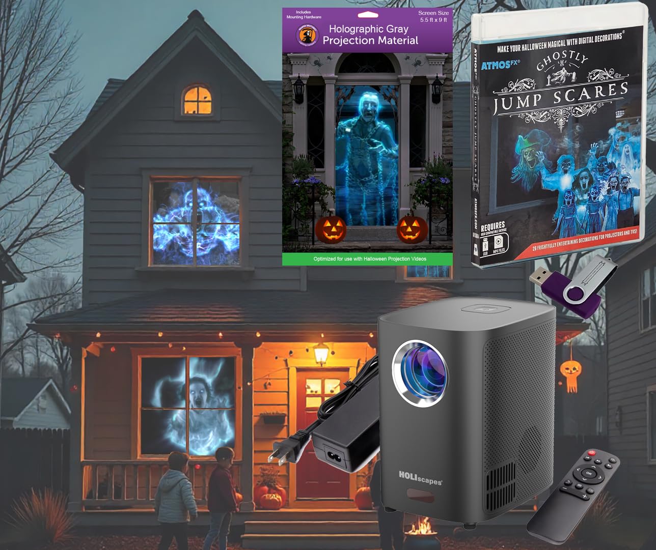 ディズニーWorldfamily  Projector MHP01 Amazon.com: HoliScapes® USB Projector Kit - Ghostly Jump Scares +