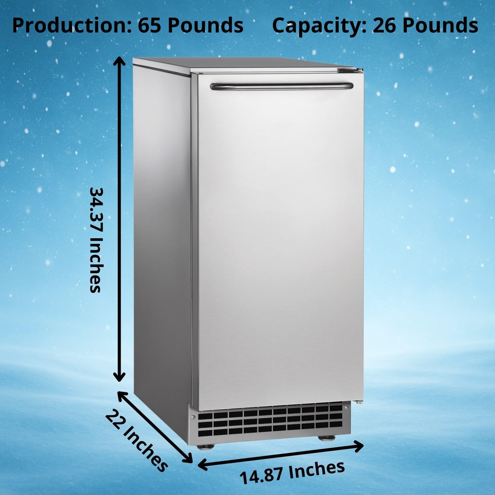 Scotsman Undercounter Gourmet Cube 50" Ice Maker - 65 lb/Day, 26 lb Storage Bin, Pump Drain on Fridge.com