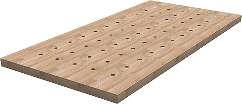 Kreg Tapa de banco de madera dura de 24" x 48" con agujeros para perros