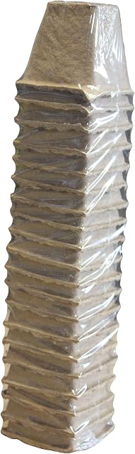 Kingston Tools Square Fibre Pots 6cm Gardening Pot Peat-Free Biodegradable Wood Pulp Ideal for Seeds, Seedlings and Cutting Available in 20-Pack and 80-Pack (20-Pack)