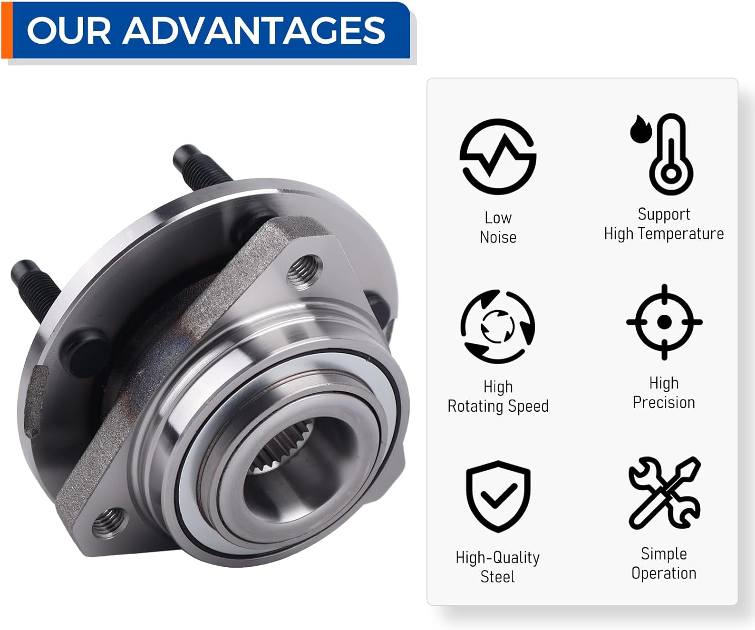PAROD 513215 Front Wheel Hub and Bearing Assembly Compatible with 2004-2007 Pontiac G6, 2004-2007 Chevy Malibu Non-ABS 5Lugs