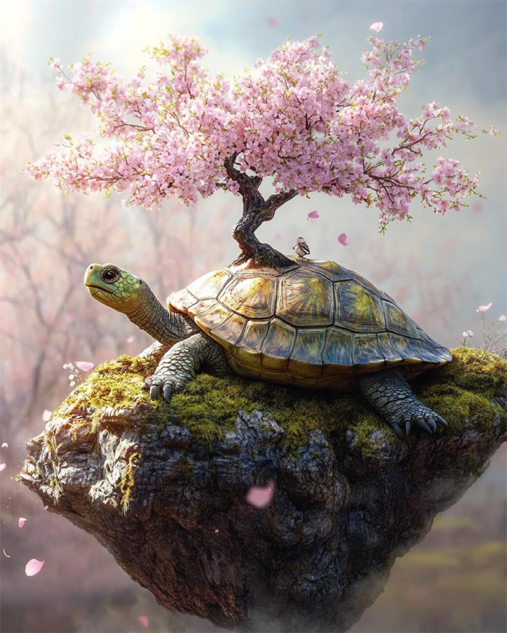 RKFLGEW DIY Bead Embroidery Kit Anime Turtle 50x70cm