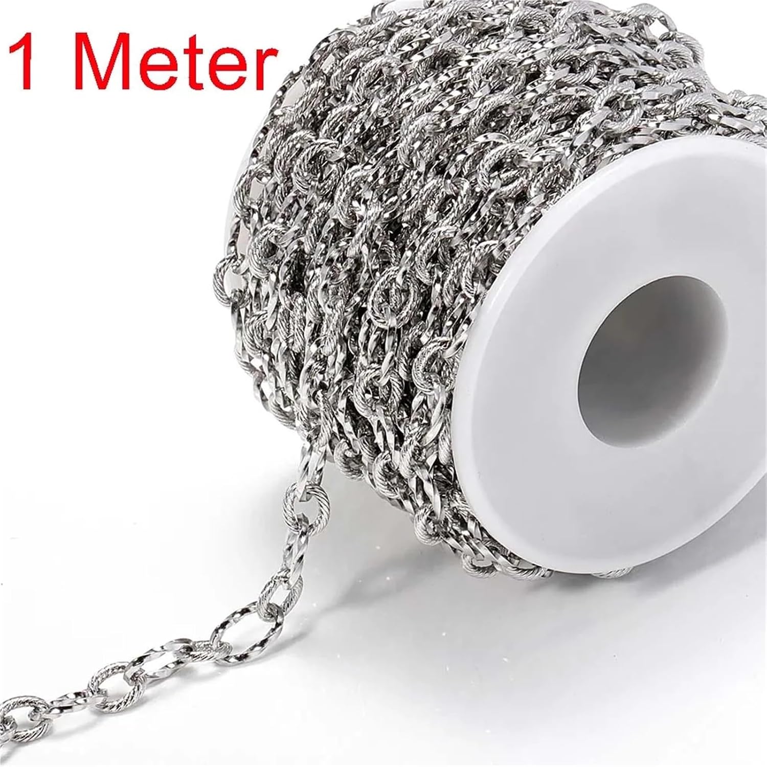 Metal Iron Necklace Chains 5pcs 1meter/lot Stainless Steel Cable Bulk Chains for Jewelry Making DIY Craft Supplies(5x14mm Cube Chain)