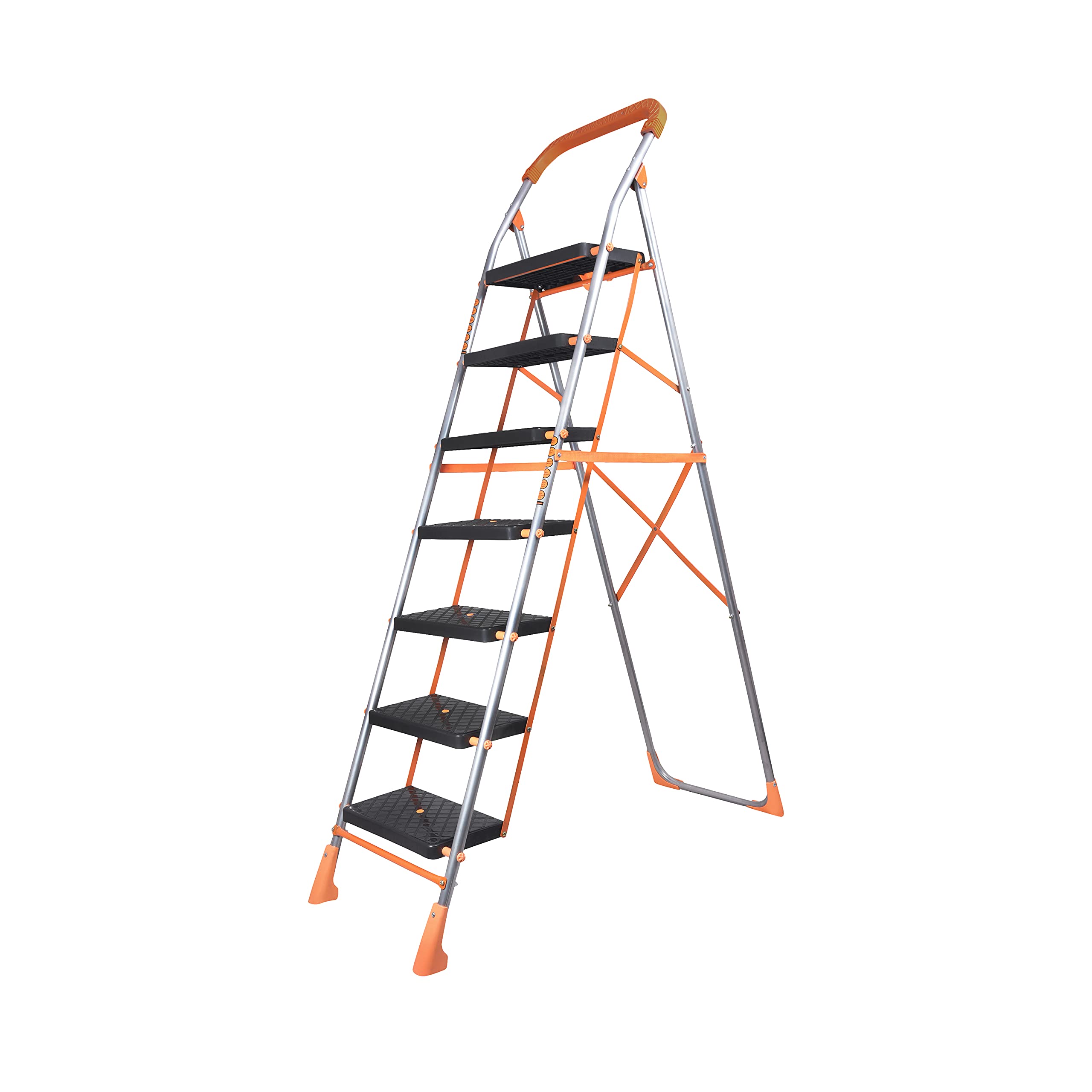 Parasnath Orange Diamond Folding Ladder with Wide Steps 7 Steps 7.2 FT Ladder (Made in India)(Alloy Steel) (B09NQ4PBK5) Amazon Price History, Amazon Price Tracker