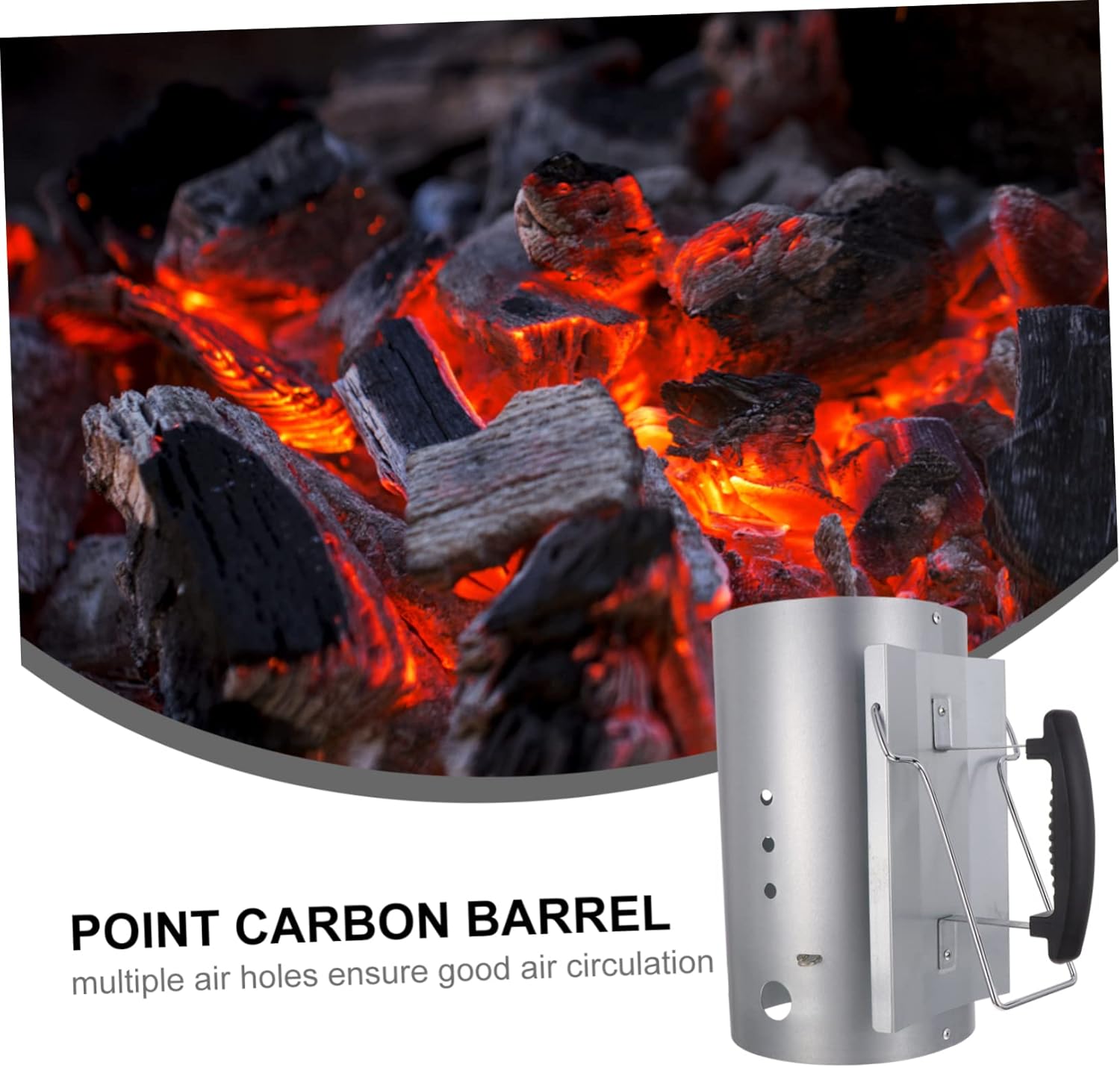 Carbon Barrel Grill Ignition Barrel BBQ Fire Starter Tool Heat-Resistant Handle