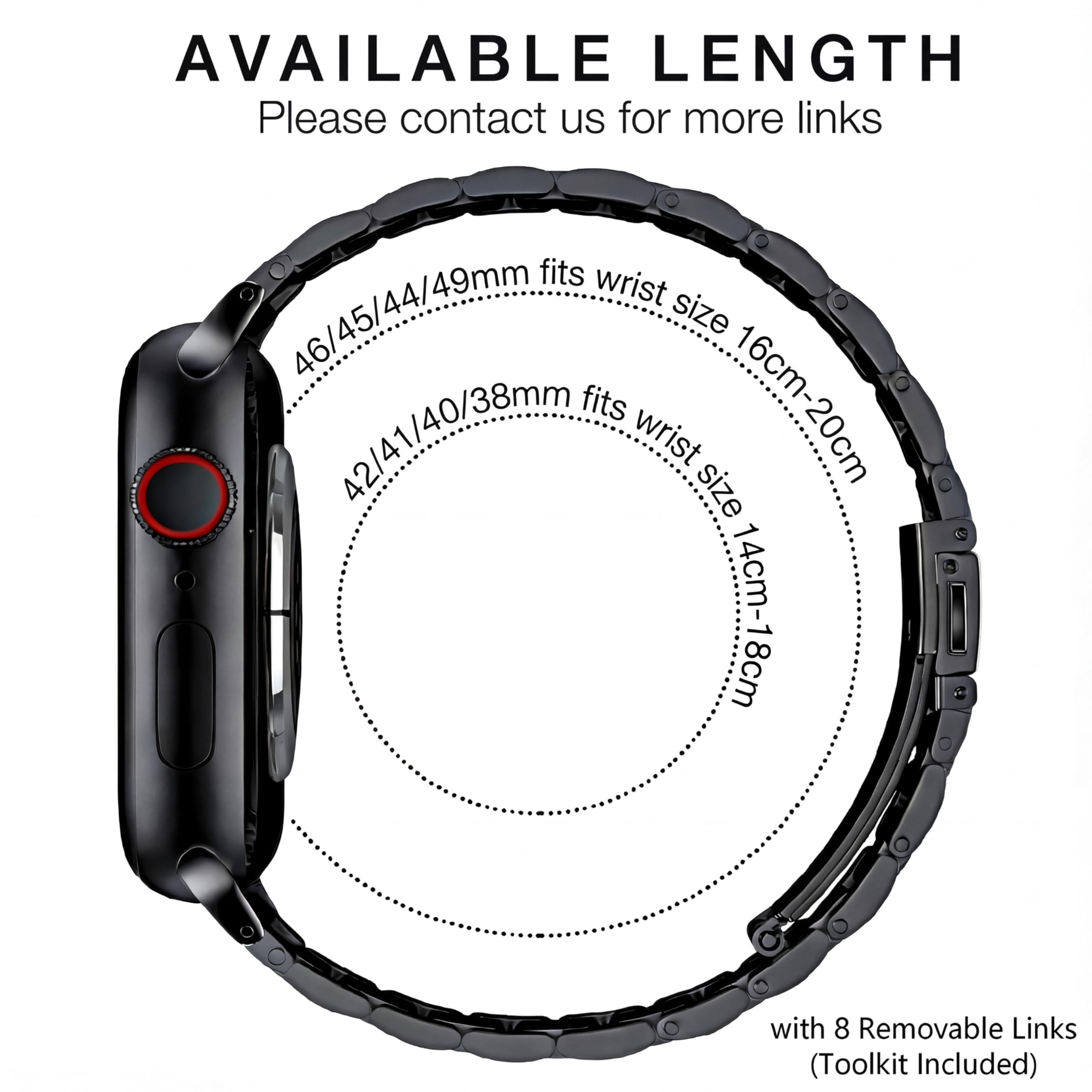 Hongxinzhan Confezione da 2 Cinturino di ricambio in metallo compatibile con Apple Watch