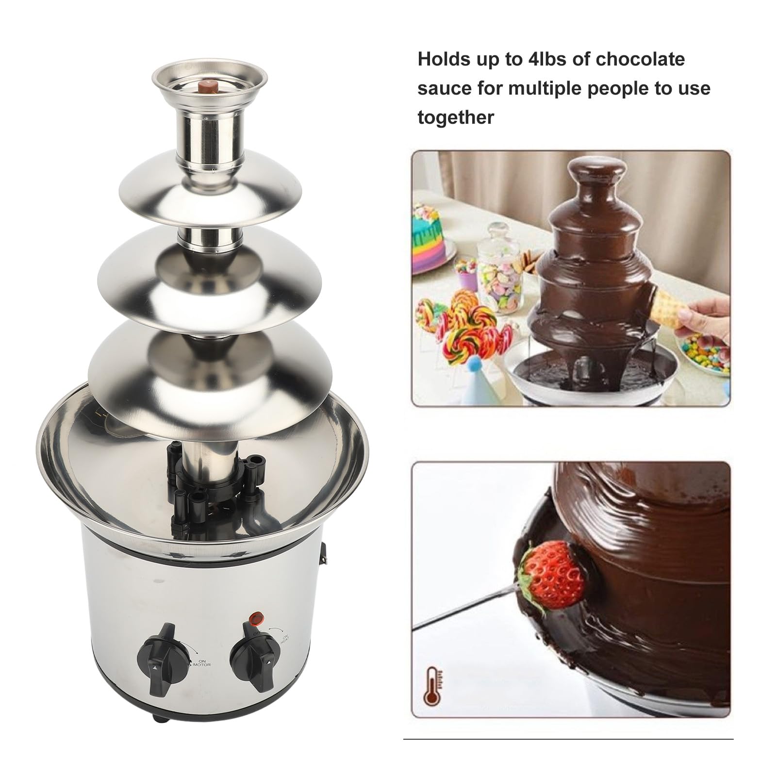 Fontana Di Cioccolato, Scioglie E Mantiene Caldo, Velocità Regolabile