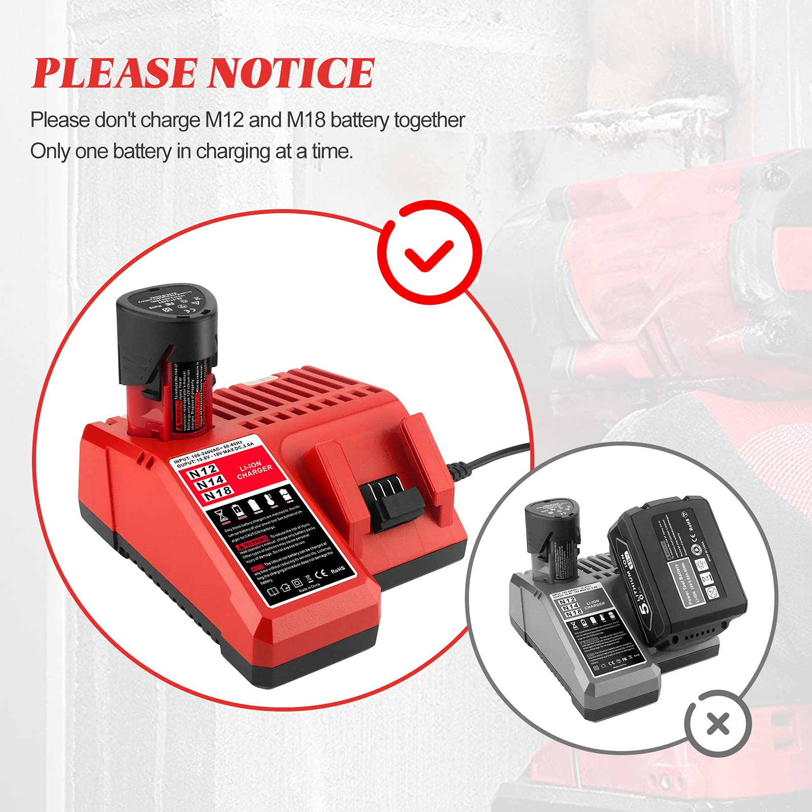 Caricabatterie Rapido Per Batterie Milwaukee M12 M18 - Ricambio Compatibile 12V-18V - Foto 11