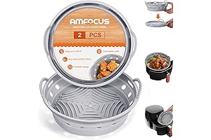 Air Fryer Silicone Liners Pot - 2 Pack Round Air Fryer Basket