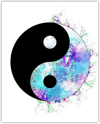 Miniatura 2 de Positive Affirmations Wall Decor for Kids: Yin and Yang, Om, Hamsa Hand of Fatima, Buddha - Set of 4, 8x10 Inspirational, Motivational Poster &