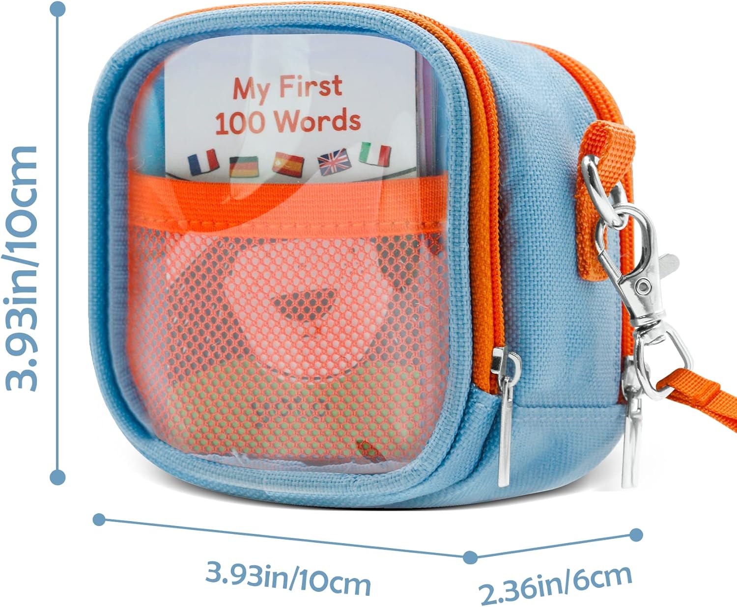 Sun3drucker Transparent Carrying Case for YOTO Mini - Audio Music Players, Portable Storage Small Bag Compatible with Yoto Mini and Cards, Organizer with Hand Strap and Adjustable Shoulder Strap Blue - Image 7