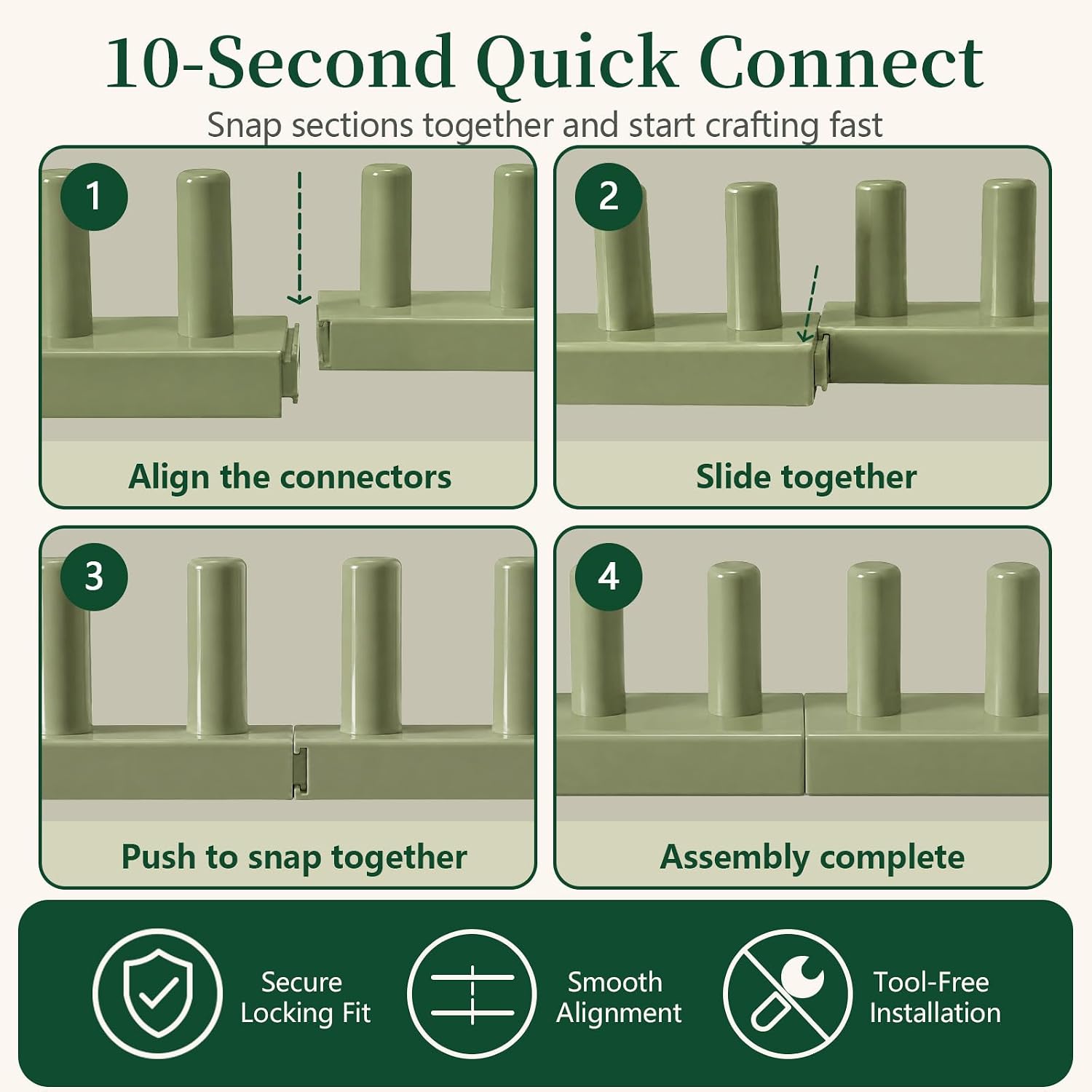 72" Chunky Blanket Loom Kit, Chunky Yarn Loom for Blankets, 5 Sections Straight Modular Rail Modular Frame with Anti-Slip Pads and Storage Bag, Sage Green