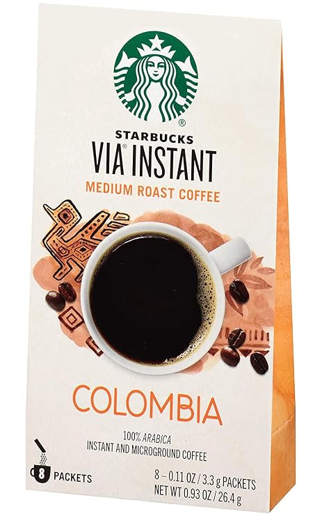 Starbucks VIA Instant Coffee, Colombia, 8 CT