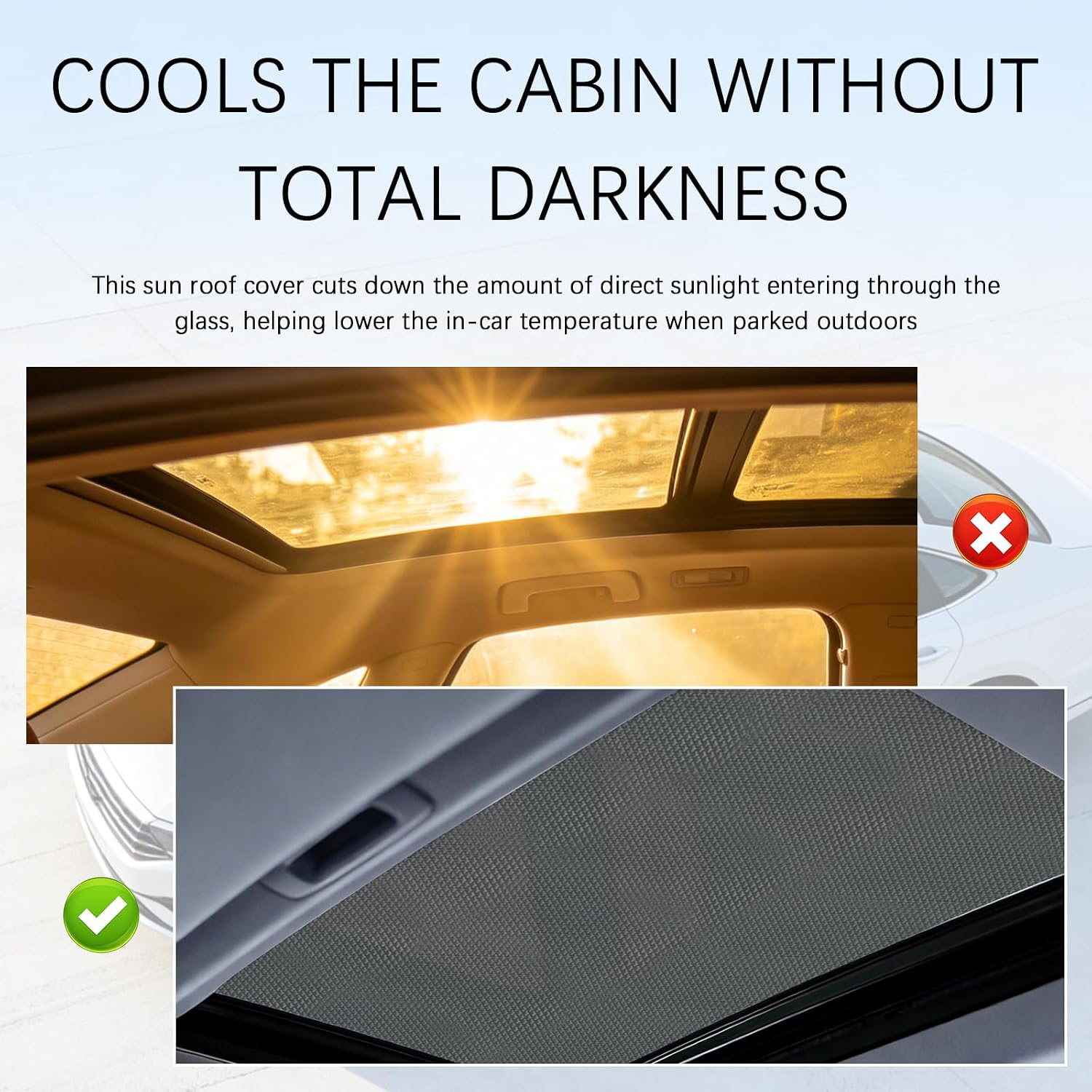 Magnetic Sunroof Cover for Blocking Heat,39.37×25.59" Sunroof Shade for Protect Interior with Breathable Polyester Mesh,Camping Essentials Sunroofs Screen for Cars,SUVs
