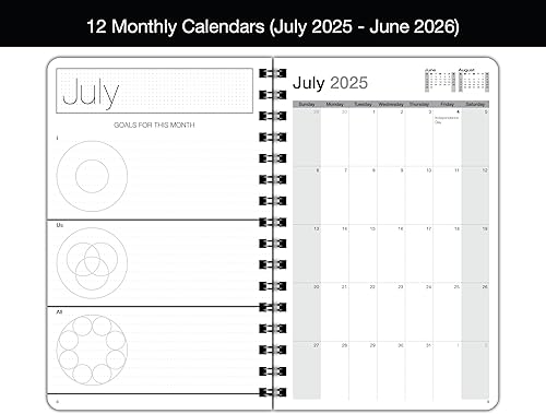 Miniatura 4 de Agenda minimalista fechada  Descripción general del calendario mensual de 12, listas de tareas, planificación semanal y diaria (5.5 x 8.5 pulgadas),