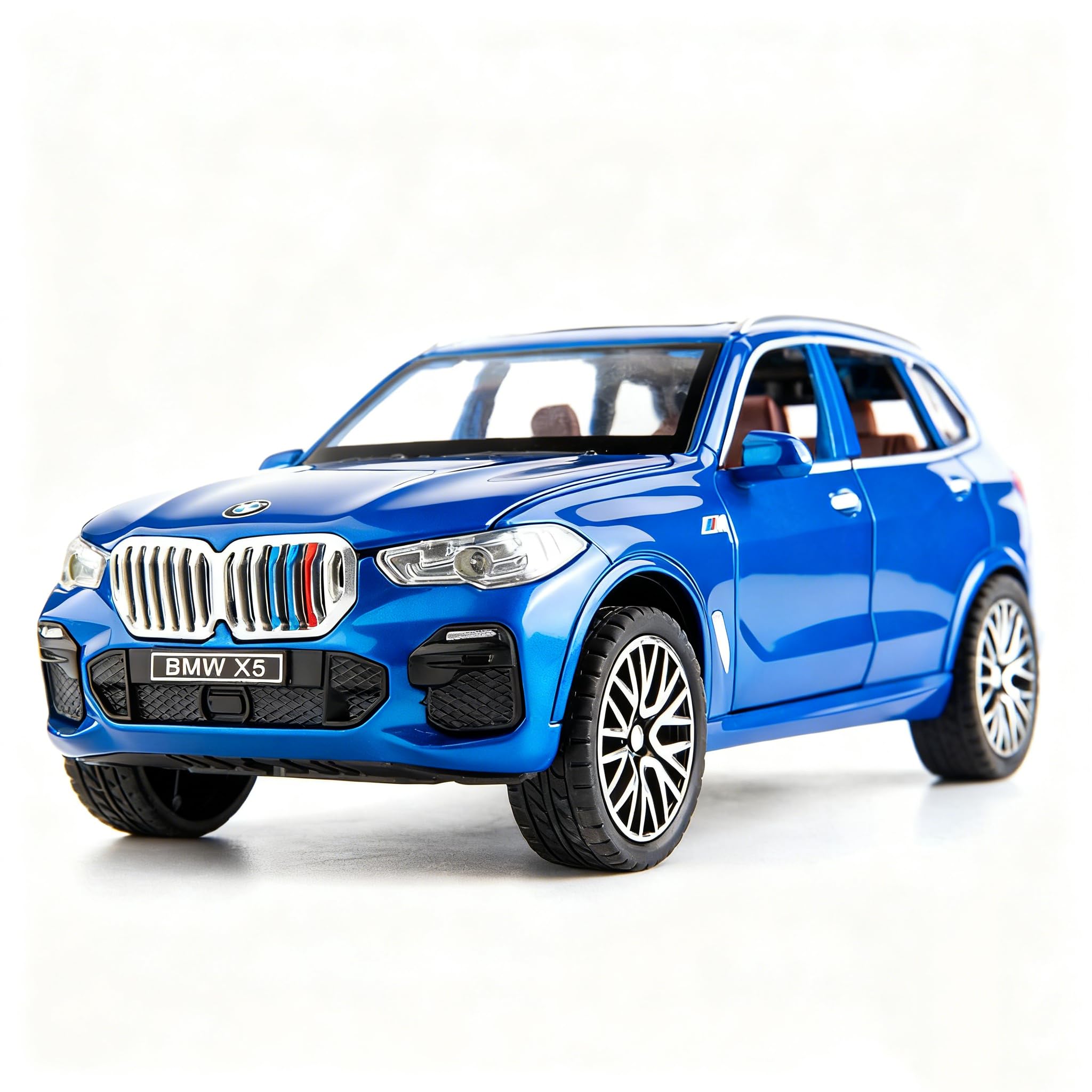TGRCM-CZ 1/32 Compatible with BMW X5 SUV Model Car Toy, Diecast Alloy Pull Back Car Model with Light and Sound Toy Vehicles for Kids Blue