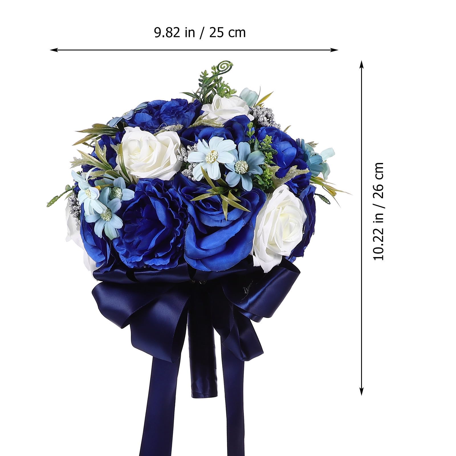 Künstlicher Brautstrauß aus Seidenblumen Blauer Hochzeitsstrauß mit Lebensechter Optik und Sicherer Befestigung für Hochzeitsdekoration und Hochzeitsanlässe
