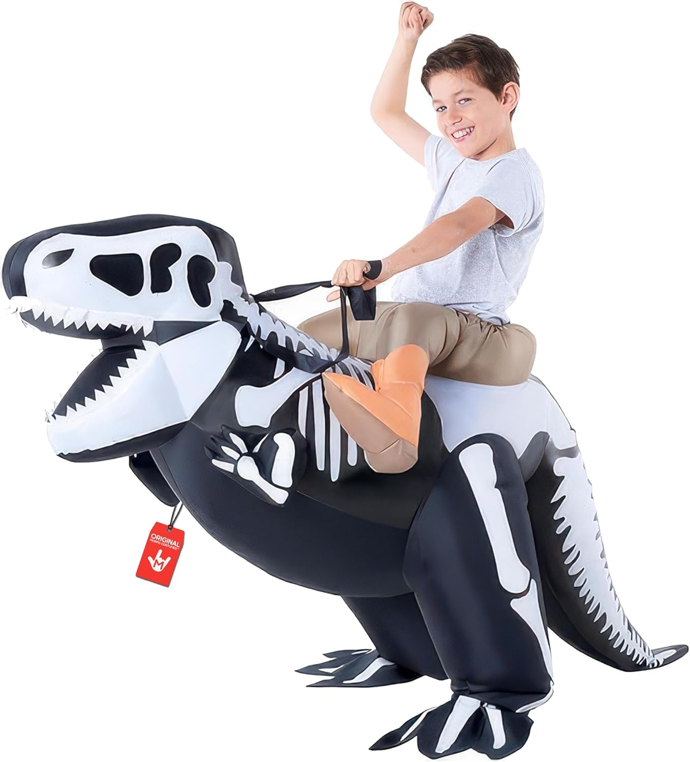 Morph Inflatable Skeleton Dinosaur Costume Kids, TRex Blow Up Skeleton Dinosaur Costume, Inflatable Dino Costume Kids