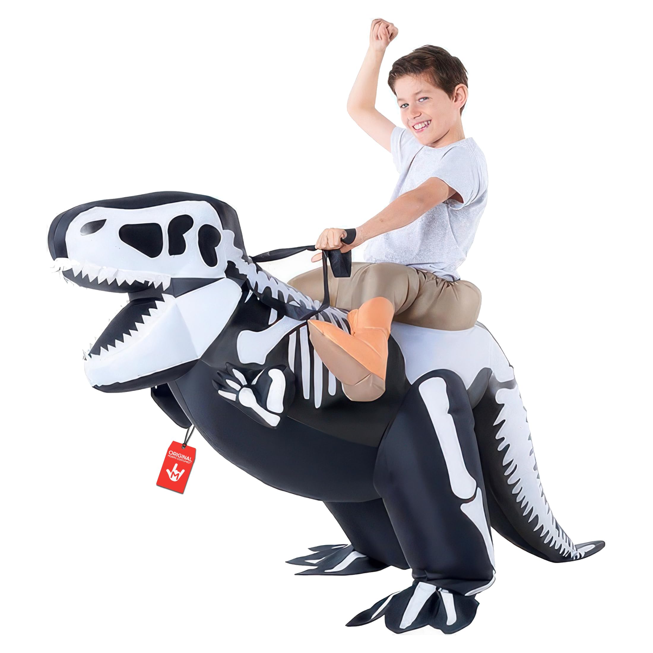 Disfraz inflable de esqueleto de dinosaurio para niños, disfraz de dinosaurio de esqueleto inflable TRex, disfraz de dinosaurio inflable para niños