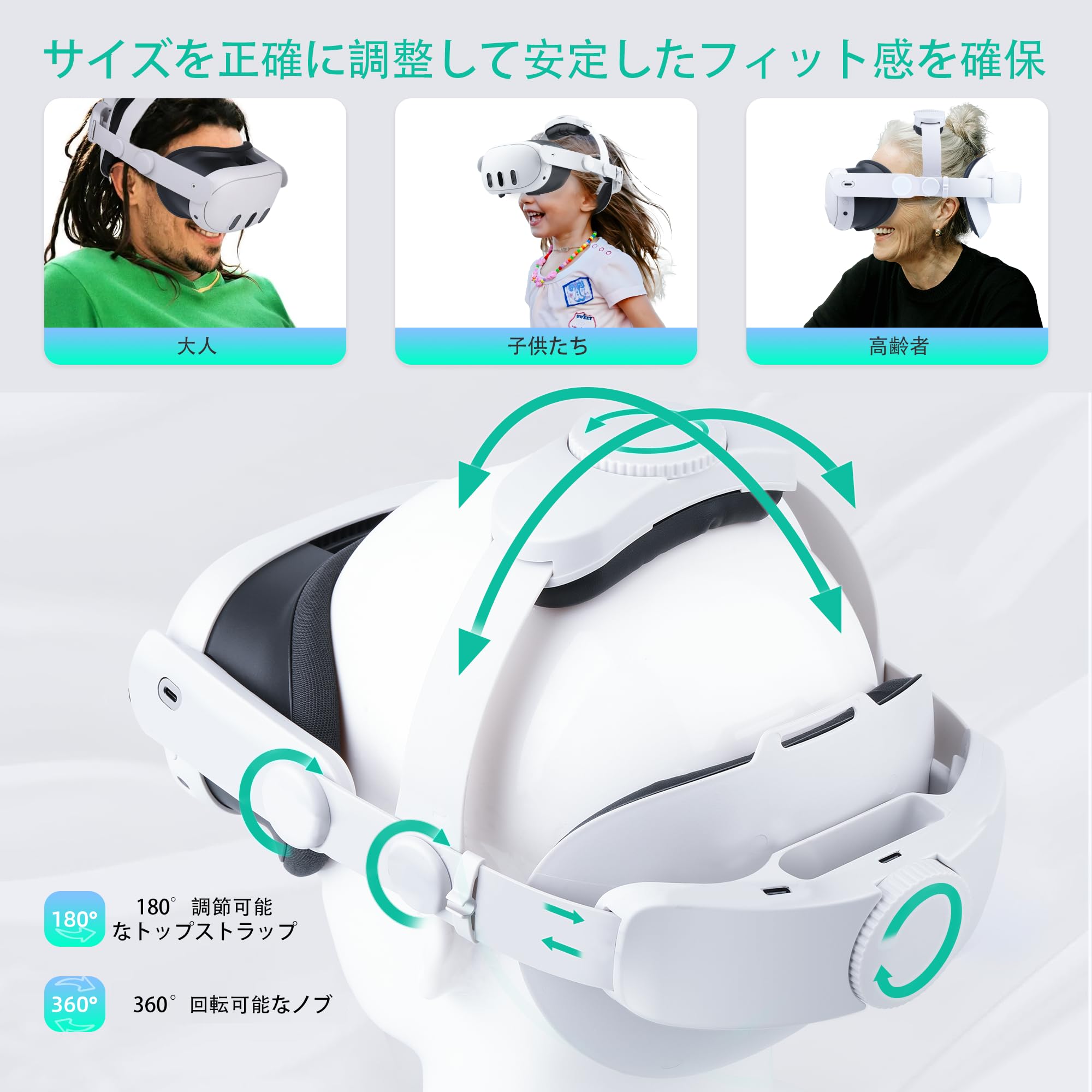 Amazon.co.jp: Noiposi ヘッドストラップ Meta Quest 3 & Quest 2 用 
