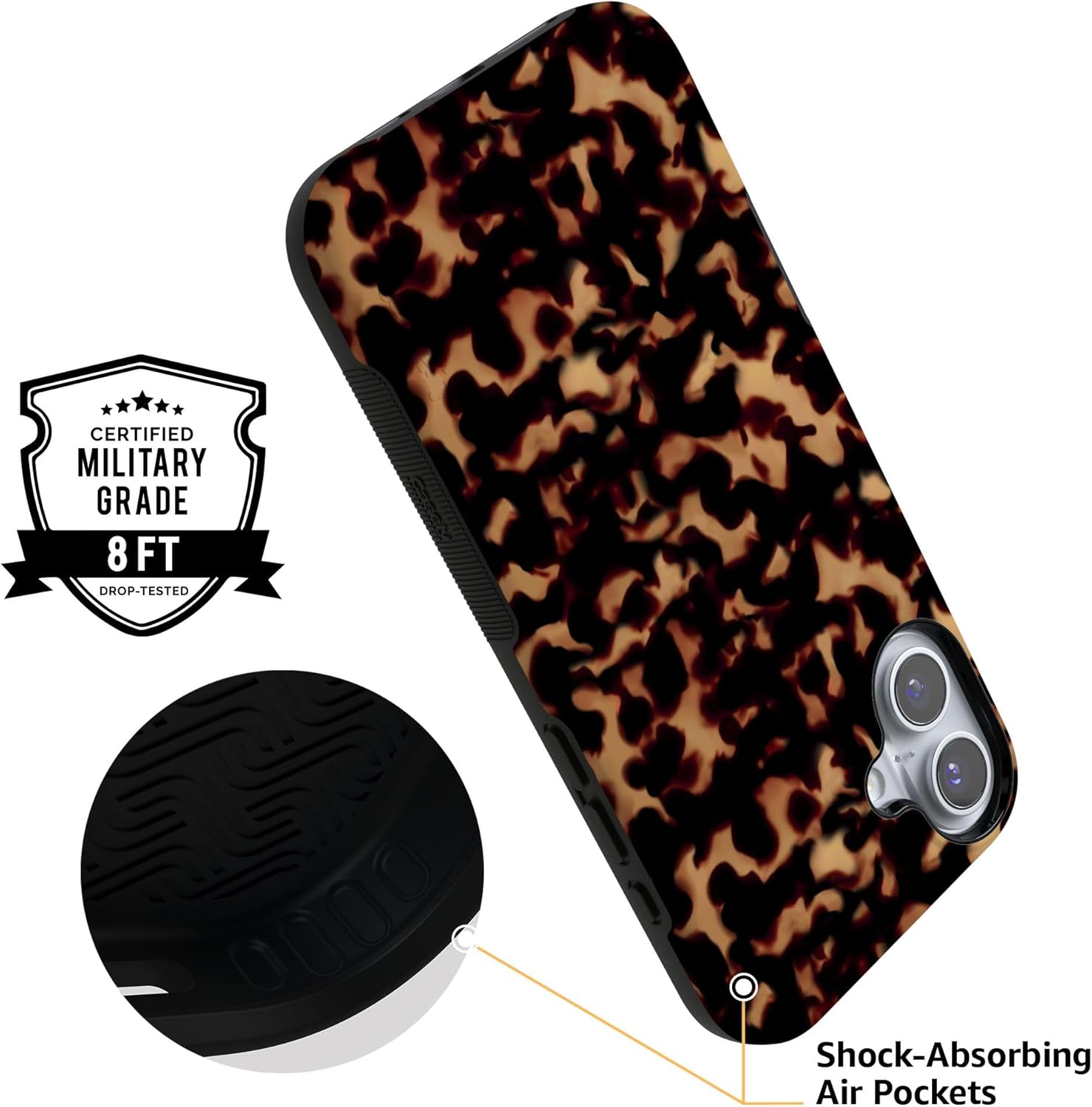 Casely iPhone 16 Case | Shell Shocked | Tortoise Print | Bold Protective Design | Compatible with MagSafe