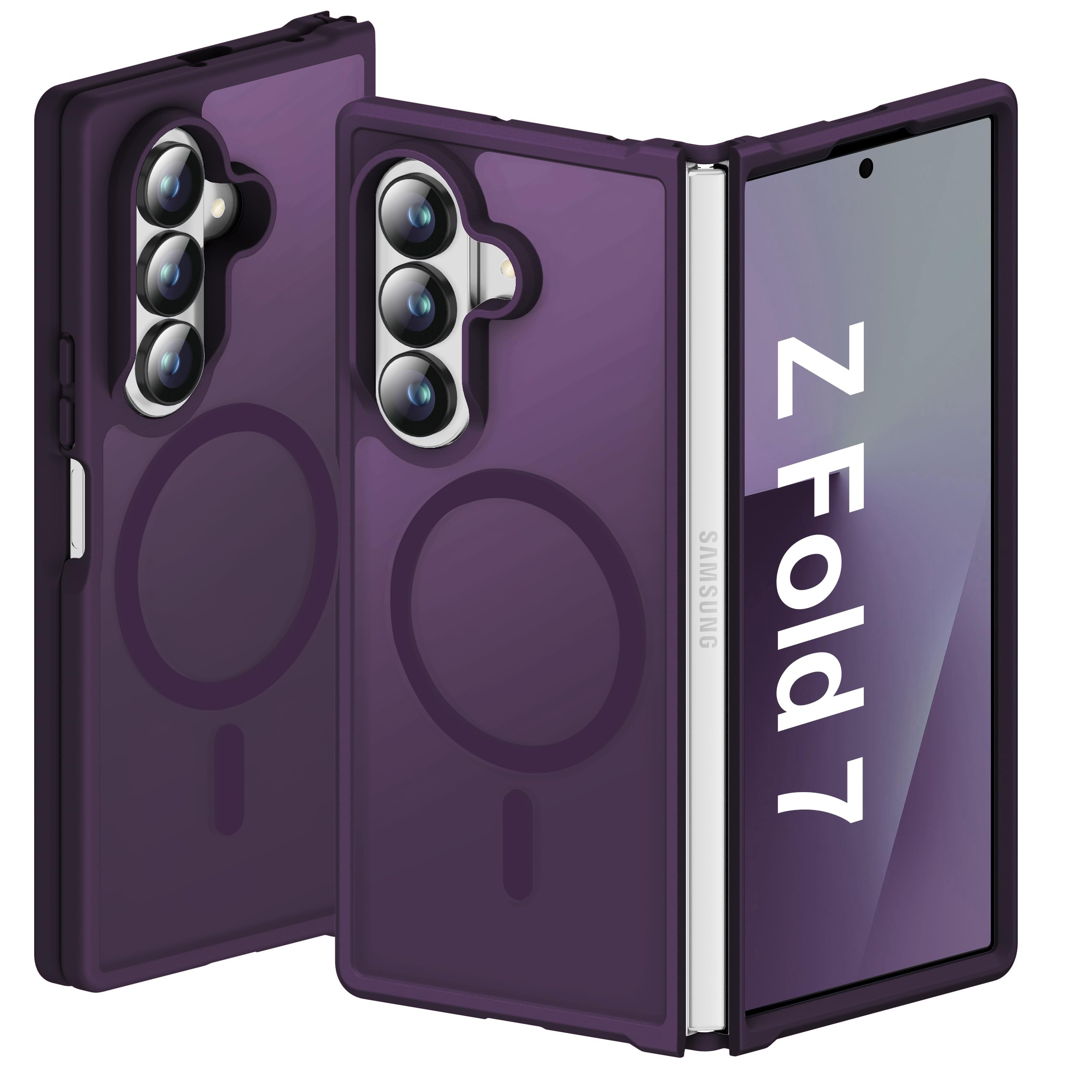 ORETECH 3 in 1 Magnetic for Samsung Galaxy Z Fold 7 Case Deep Purple