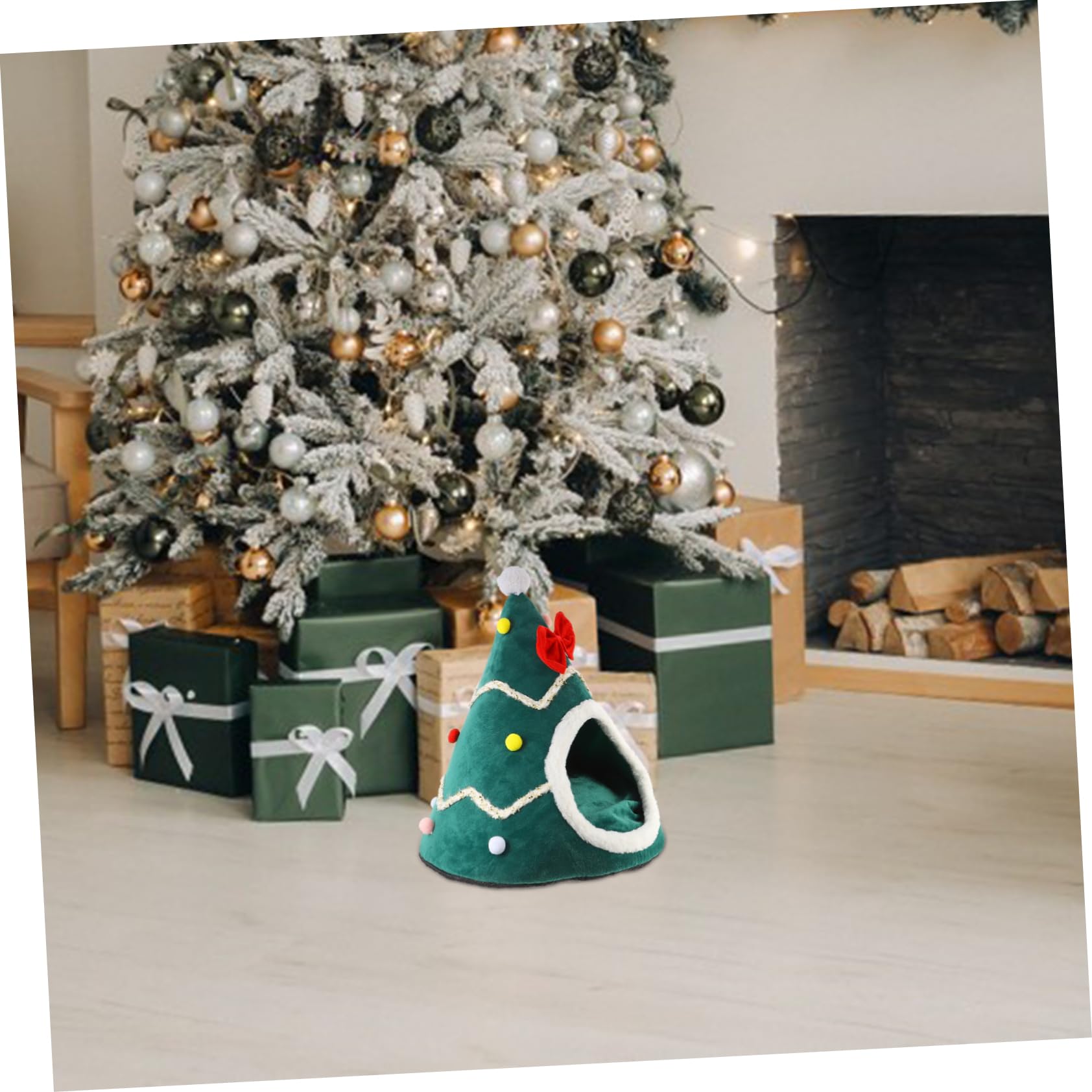 BESPORTBLE Christmas Cat Bed for Cats Dogs Stylish Dog Cushion Indoor Use Holiday Decor for