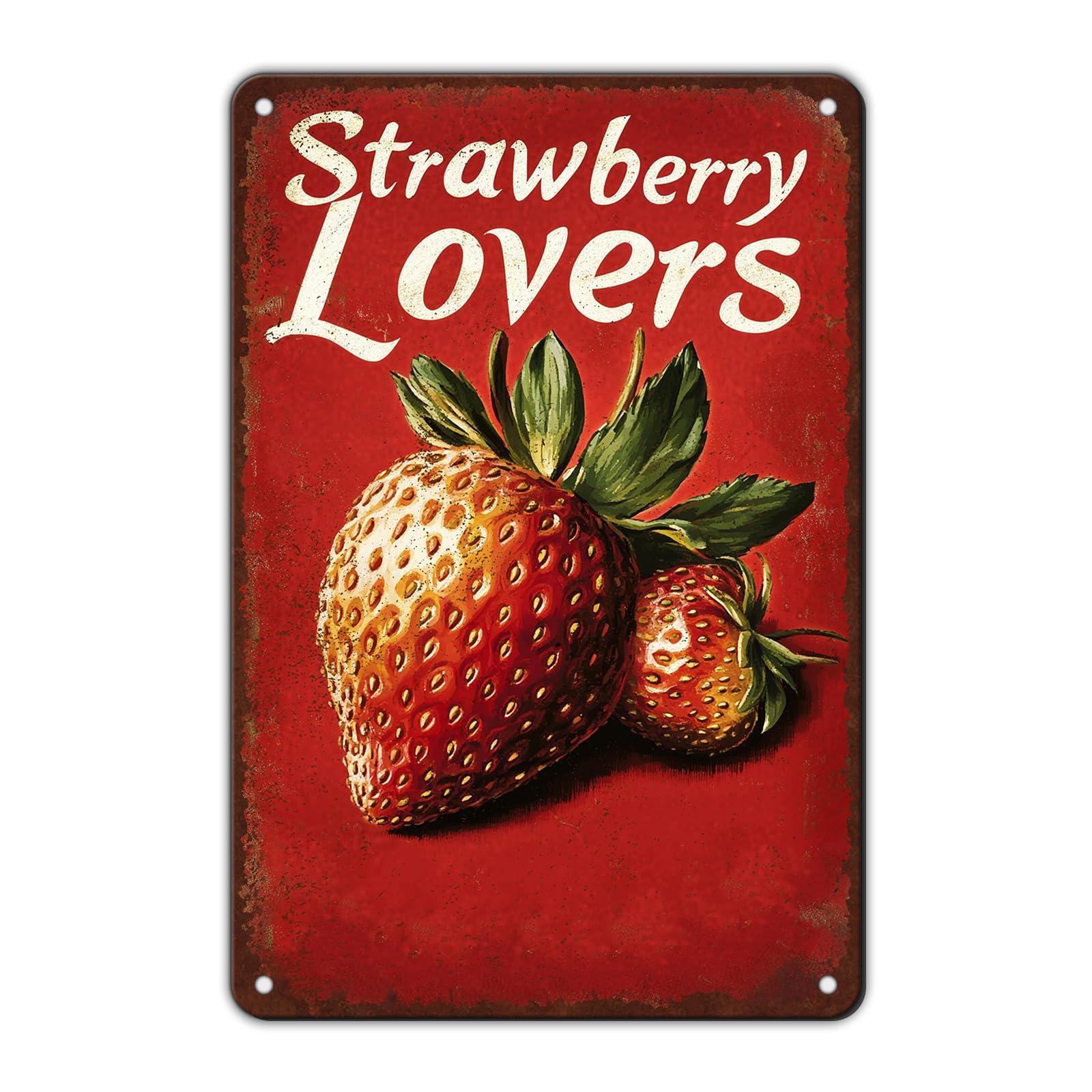 Anceky Funny Metal Tin Signs Strawberry Vintage Metal Sign Retro Wall Decor for Home Bar Pub Cafe Garage Man Cave Garden Yard 12×16 Inch
